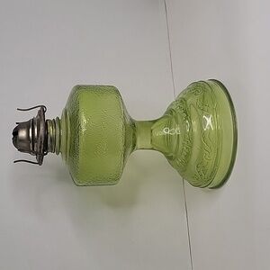 VINTAGE GREEN VASELINE Style GLASS ORIGINAL OIL LAMP